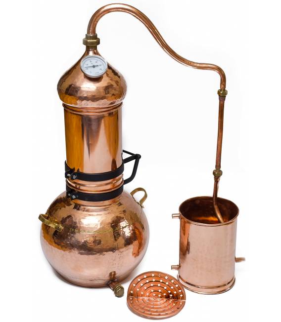 Copper alambic with column and sieve 3L